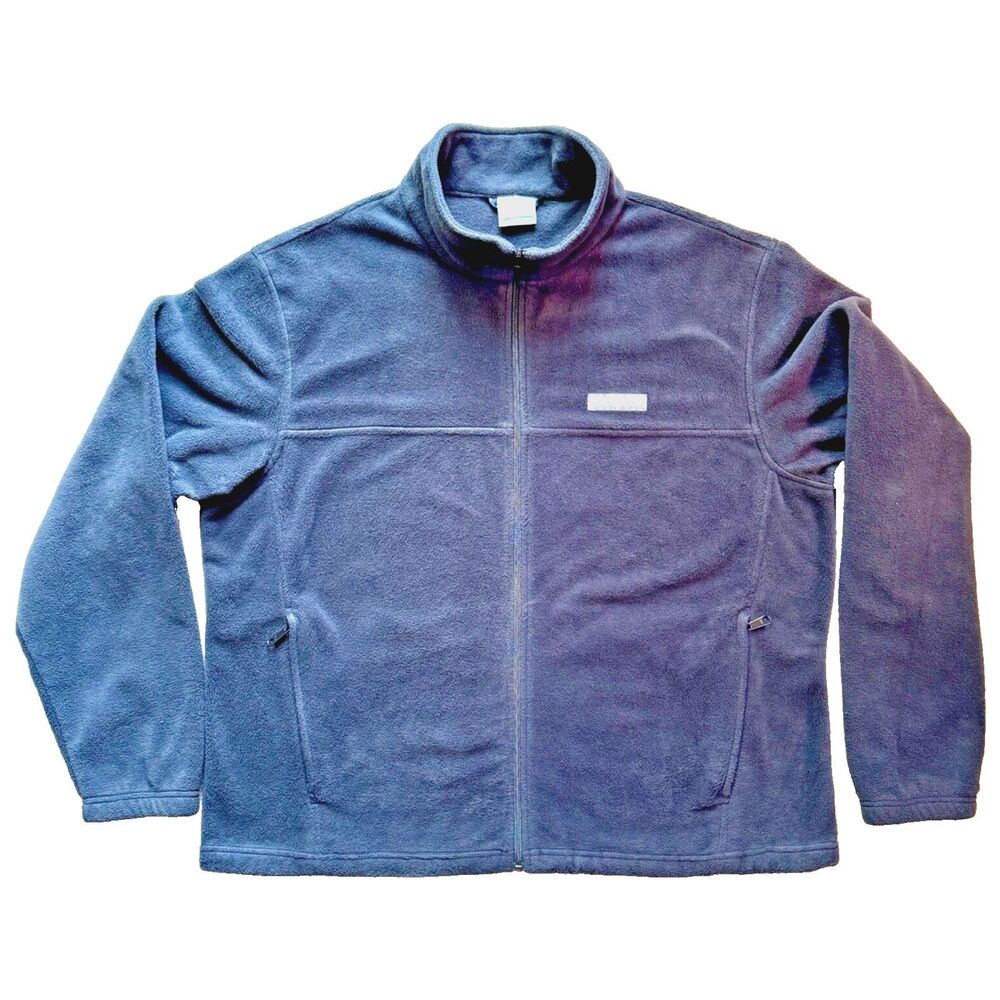 Men's Columbia Grey XL Fleece Regular Fit Full Zip Activewear Winter Turtle Neck